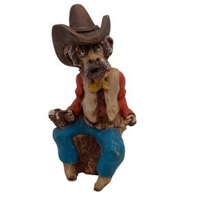 1981 Shade Tree Creations Handcrafted Cowboy Figurine Western Decor